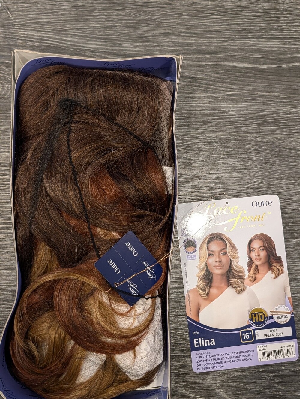Outre Lace Front Wig Elina 16" - Rich Brown with Honey Blonde Highlights